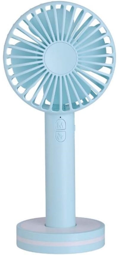 longziming -Mini hand ventilator – draagbare ventilator – USB Handventilator – met 3 Snelheden – Stille Mini Bureau Ventilator met Magnetische Voet en Antislipbasis – Draagbare Ventilator voor Kantoor, Studentenkamer en Thuis – Blauw