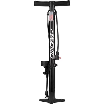 Avento Fietspomp met manometer - Fiets Pomp voor Dunlop, Schrader en Frans Ventiel - Staande Pomp Incl. Adaptoren voor Waterspeelgoed en Ballen - Zwart