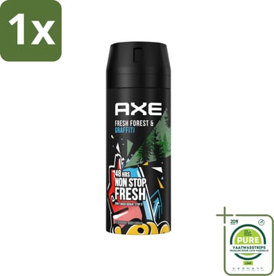 1 x Axe - Deodorant Bodyspray - 48hrs Fresh - Fresh Forest & Graffiti - 150 ml - Deodorant - Axe - 48 Uur Bescherming - Frisheid - Citrusgeur
