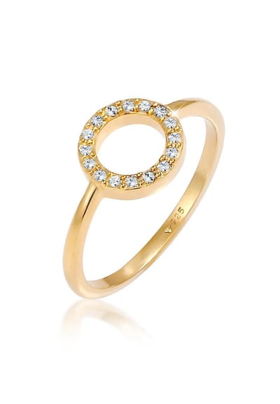 Elli - Ring - Dames Cirkel Filigraan Geo met Kristallen in 925 Sterling Zilver - Dames