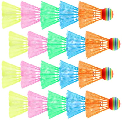 20 Stuks Kleurige Badminton Shuttlecocks van Plastic, Duurzaam voor Buiten en Binnen, Geschikt voor Gezinnen en Beginners
