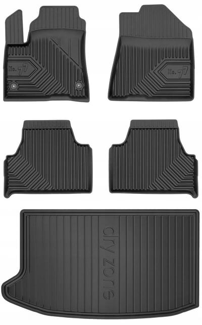 FROGUM PROLINE – Rubber vloermatten + kofferbakmat set – Kia Soul EV 2019- – TPE, geurloos (bovenste kofferniveau)