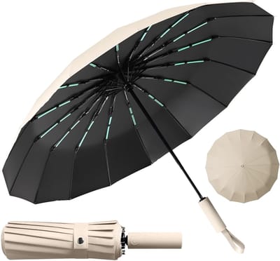 Stormparaplu - 16 Ribben - Automatisch Open/Sluit - UV50+ & Waterdicht - Voor 2 Personen