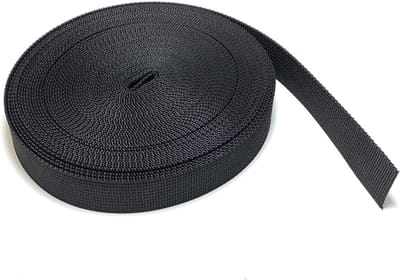 Brede Nylon Band - Singelband Koord - Zware Lasten Dragen - Hoge Treksterkte - 10 Meter - Zwart