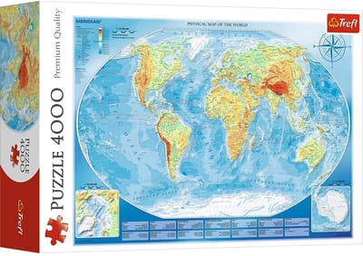 Wereldkaart Puzzel - Grote Legpuzzel - Ontspannend Vermaak - 4000 Stukjes - 137x97 cm - Gekleurde Kaart