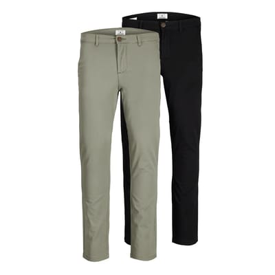 JACK & JONES Marco Dave (2-Pack) slim fit - heren chino - zwart en olijfgroen