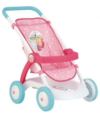 Smoby 254002 Disney Princess Stroller for Dolls and Dolls with Storage Basket