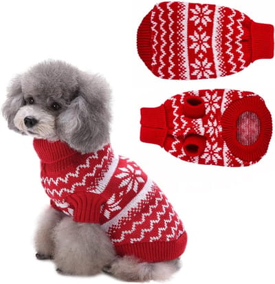 Kersttrui voor honden - Gebreide trui voor kleine honden, warm en comfortabel, ideaal voor de feestdagen