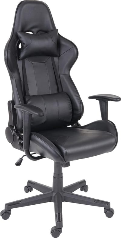 Bureaustoel MCW-F84, bureaustoel gamestoel executive bureaustoel, kunstleer ~ zwart