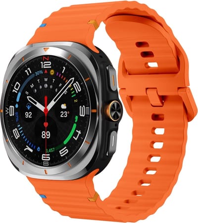 By Qubix - smartwatch bandje - Compatible Samsung bandje - Wave Sport Band - Oranje - Geschikt voor Samsung Galaxy Watch Ultra / Ultra 2 - 47mm