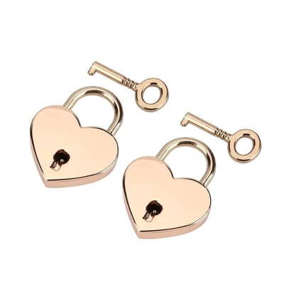 Dailygoods- Hartslot Hoogwaardige Metaal - Hangslot met Sleutel - Set van 2 - Voor Koffer/Journaal/Sieradenbox - Duurzaam en Mooi