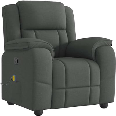 Massagestoel - Relaxfauteuil - Zetel - Stof - 1 persoons - Met armleuning - Zeer comfortabel - Elektrisch - Donkergrijs