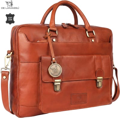 DE LAMASSU® (Winston) Leren Laptoptas 16 Inch – Echt Leer – Met Tabletvak – Luxe Business Tas Unisex – Geschenkverpakking