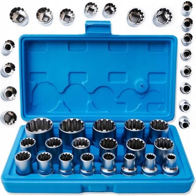 Spline Dopslagsleutel Set 1/2" 8-32mm 19 Delig