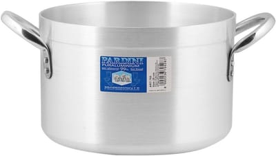 Hoge Aluminium Braadpan met 2 Handgrepen - 24 cm - Grijs