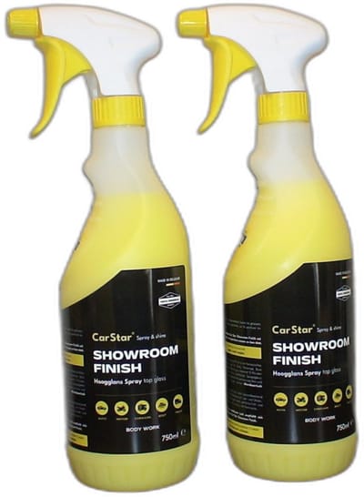 car star - hoogglansspray - Showroom Finish - 2 stuks 750 ml - voor auto en motor - Glanst in enkele min