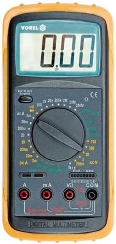 Universele multimeter - Digitale tester - Elektrische metingen - Batterij aangedreven - 21.8 x 14.5 cm - Zwart