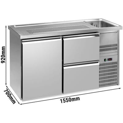 GGM Gastro Biertheke Premium PLUS - 1550x700mm - 1 Tür & 2 Schubladen
