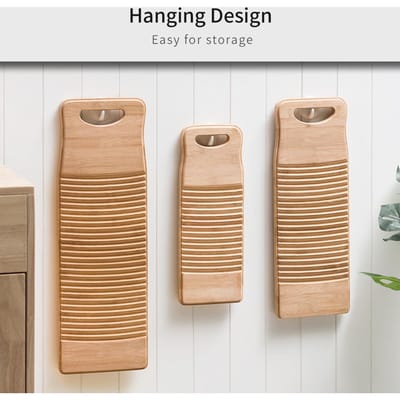 Beschikbaar Houten Washboard Wasbord met Rechthoekig Handvat Handpercussie Handwasbord voor Thuiswasgoed Kleding size S