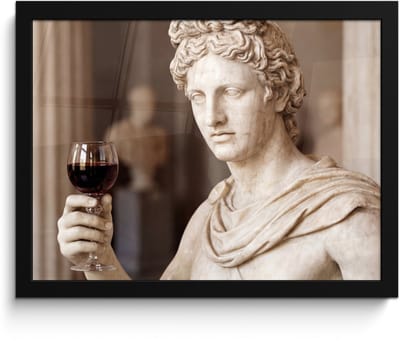 Poster in lijst - Fotolijst 40x30 cm - Posters - Klassiek - Marmer - Wijn - Posterlijst zwart - Decoratie - Wanddecoratie woonkamer - Muurdecoratie slaapkamer