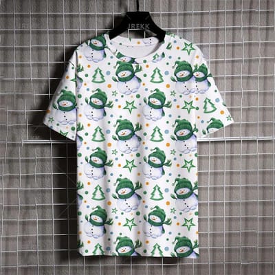 Mode 3D Printen Vrolijk Kerst T-shirt Kerstman Kerst Eland Grafisch T-shirt Grappige Korte Mouwen Kleding 6XL white