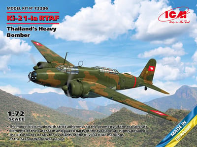 ICM Modelbouwpakket Auto - 72206 Mitsubishi Ki-21-Ia RTAF - Thailands Heavy Bomber Plastic - 1:72 - Modelbouw