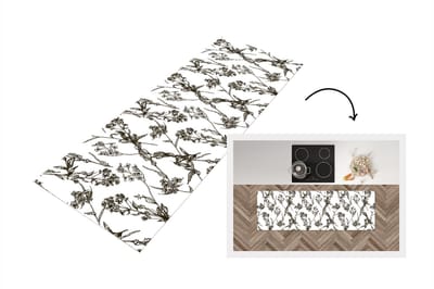 Keukenloper - Loper keuken - Vintage - Planten - Bloemen - Patronen - 150x50 cm - Keukenloper vinyl