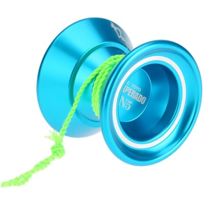 Professionele Magic Yoyo N5 Desperado Aluminium Metal Yoyo 8 Ball KK-lager met draaien blauw