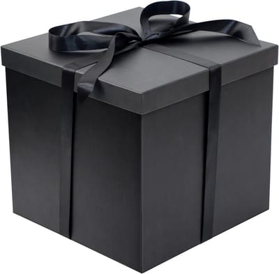 Luxe Geschenkdoos met Deksel - Opvouwbaar Cadeau Verpakking (12x12x10 cm) - Zwart