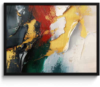 Poster in lijst - Fotolijst 70x50 cm - Posters - Modern - Kerst - Abstract - Goud - Posterlijst zwart - Decoratie - Wanddecoratie woonkamer - Kerstdecoratie voor binnen - Kerstversiering - Kerstmis versiering in huis - Kerstaccessoires