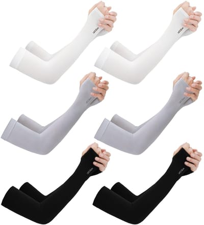Dailygoods- Arm Mouwen - 6 Paar - Compressiemouwen - UV-bescherming - Verkoelende Koelmouwen - Bedekken van Tatoeages - Unisex & One Size