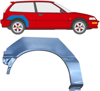 Reparatiepaneel achterspatbord voor Honda Civic 1987-1991 / Rechts