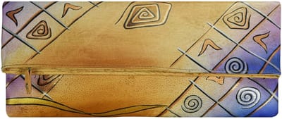 Greenland Nature Art+Craft clutch tasje I leer 30 cm - Dames - bunt