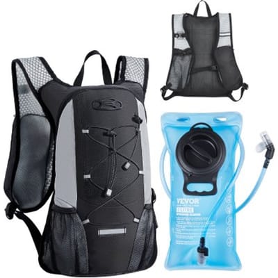VEVOR Hydratatierugzak 8L Geïsoleerde rugzak met 2L TPU waterzak Hardlooprugzak Wandelrugzakken voor fietsen Hardlooptrip Zwart, Hydro Water Dagrugzak voor Mannen en Vrouwen