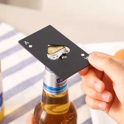 2 stuks Bieropener kaart - Opener Kaart - Flesopener kaart - Bieropener RVS - Bieropener poker - Flesopener Bier - Bieropener - Kerstcadeau voor man