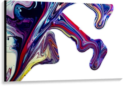 Canvas  - Uitlopende Verfklodder - 120x80cm Foto op Canvas Schilderij (Wanddecoratie op Canvas)