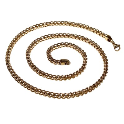 60cm x 4mm Ketting Unisex - Verguld Roestvrij Staal - Visgraat Schakelsketting - Herringbone Ketting