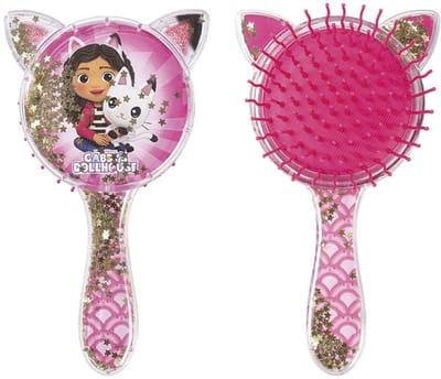 Gabby’s Dollhouse haarborstel voor kinderen – Met kattenoren en glinsterende sterretjes – Schattige glitterborstel voor meisjes – Haren kammen wordt een feest – Speels Gabby design – Leuk cadeau – Vanaf 3 jaar – Haaraccessoire voor elke dag