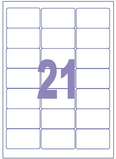 Kangaro etiketen - ILK - 63,5x38,1mm - 100 vel - 21 stickers per vel
