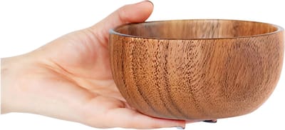 Eenvoudige Acacia Houten Kom – Massief Houten Saladeschaal – Verdikte Mengkom – Huishoudelijke Meng- en Kneedkom – 13 cm Diameter – Houten Servies