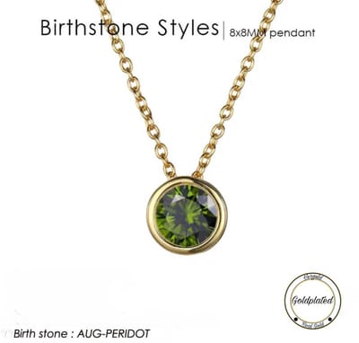 Soraro Birthstone Ketting | Augustus | Goudkleurig | Ketting voor Haar | Cadeau Voor Haar | Cadeau Voor Vriendin | Verjaardag Cadeau | Moederdag Cadeau | Cadeau Ideeën