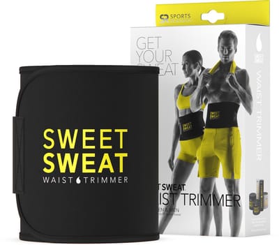 Sweet Sweat Waist Trimmer - Waist Trainer - Afslankband - Waist Shaper - Sauna Belt Geel| Size: Medium
