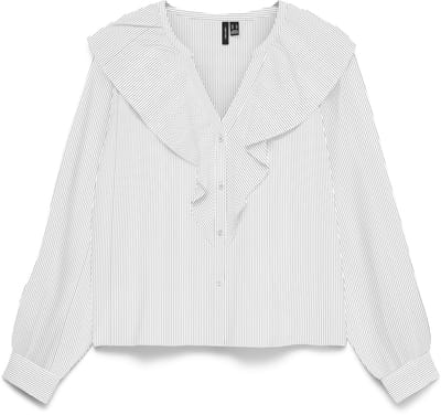 VERO MODA - VMKAJA LS V-NECK FRILL SHIRT WVN - Dames - Blouses