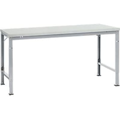 Manuflex basistafel UNIVERSAL Speciaal, 1750 x 1000 mm, melamine lichtgrijs, aluminium zilver