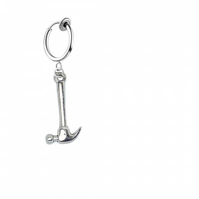 Klem oorbel- hamer-zilverkleur-geen gaatje-Charme Bijoux