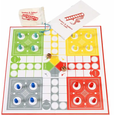 Dubbelzijdige bordspellen en slangen en ladders Rex London