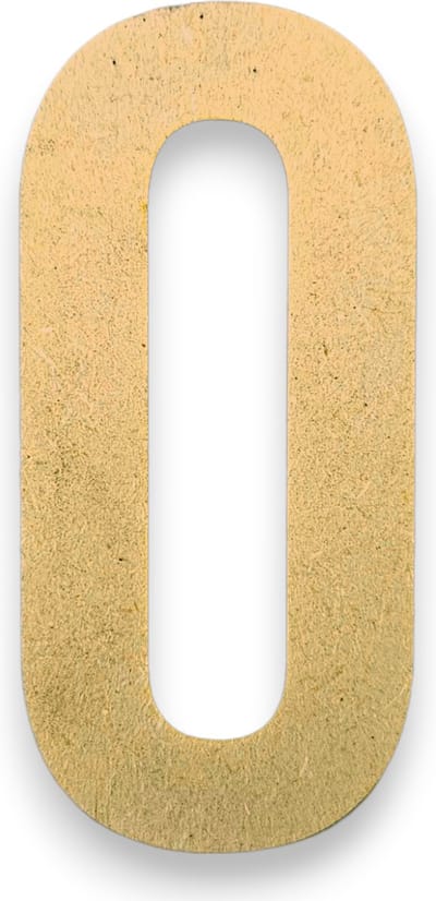 MGM Trading - Cijfer 0 - Letters en Cijfers van MDF - 10 cm hoog - 9MM Dik - Beige - Laser gesneden - Per Stuk