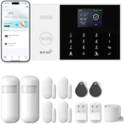 Draadloos Home Alarm Systeem met Bewegingssensor en Deurraam Sensoren
