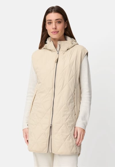 camel active Lang vest met capuchon - Maat womenswear-34 - Eik
