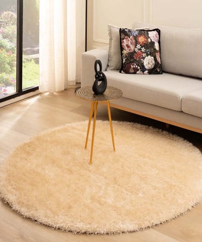 Velvet vloerkleed rond - Posh champagne 120